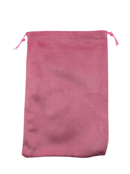 Pink Suede drawstring bag 
