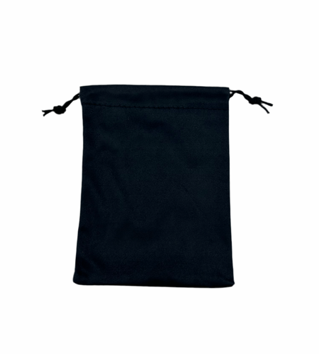 Black Microfiber drawstring pouch 