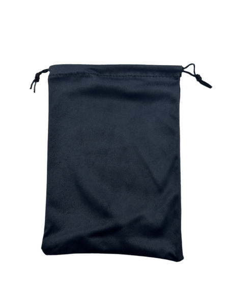 Black Microfiber drawstring pouch 