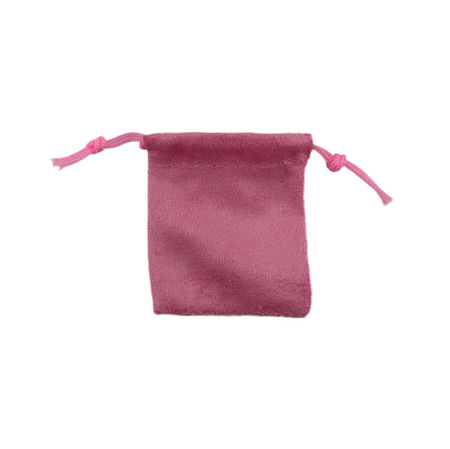 Pink Suede drawstring pouch 