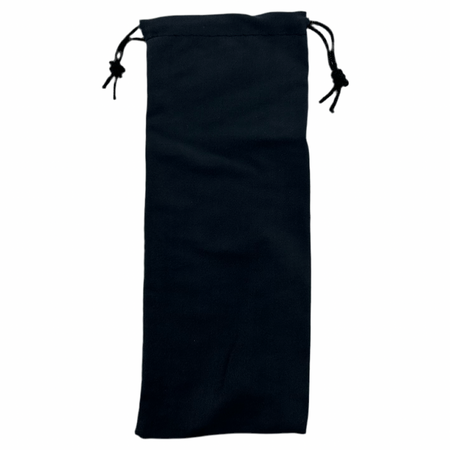 3-1/4x7-1/2 Black Microfiber double drawstring pouch for eyeglasses, sunglasses and more