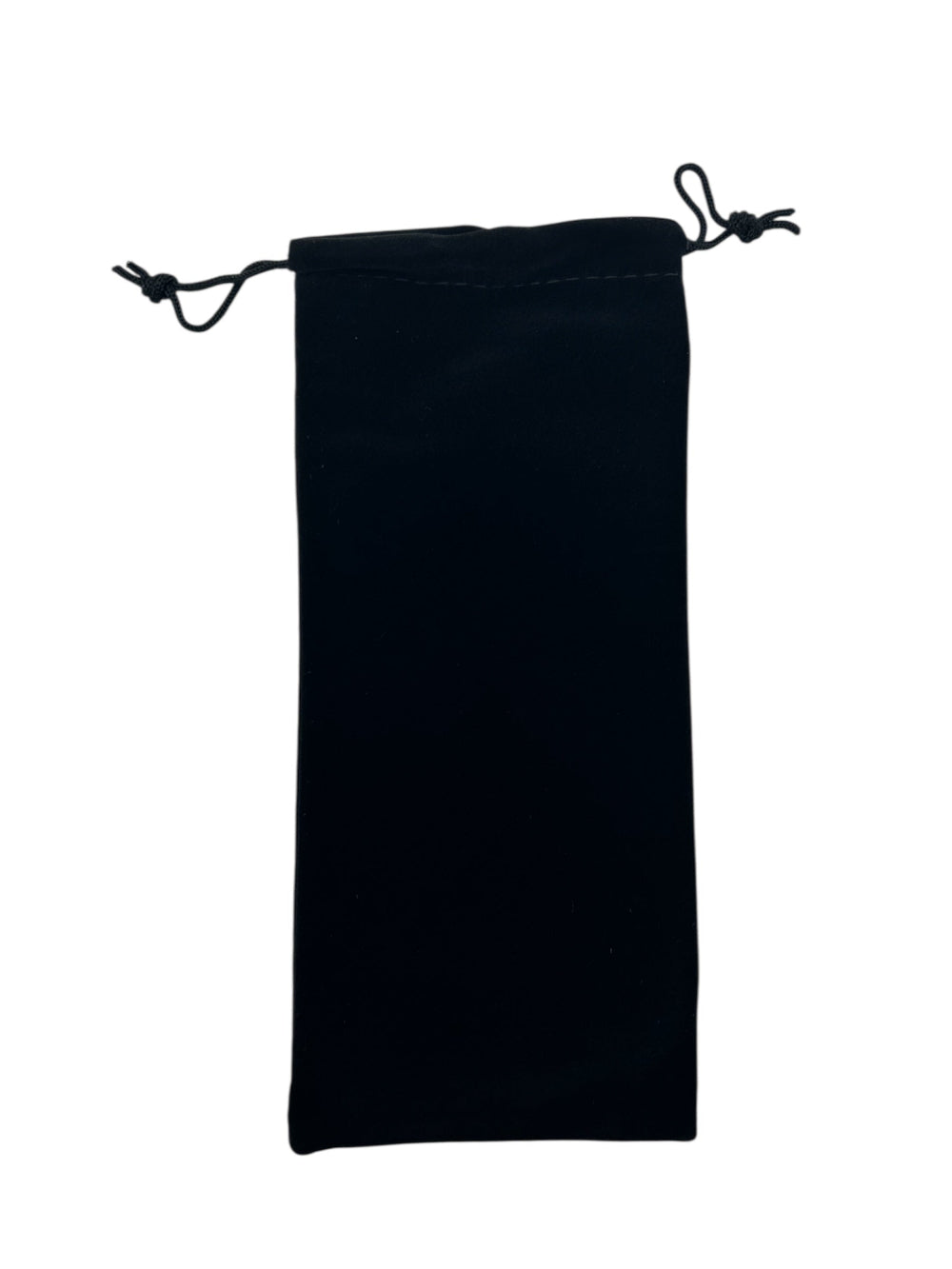 3-1/4x7-1/2 Black velour double drawstring pouch for eyeglasses, sunglasses and more