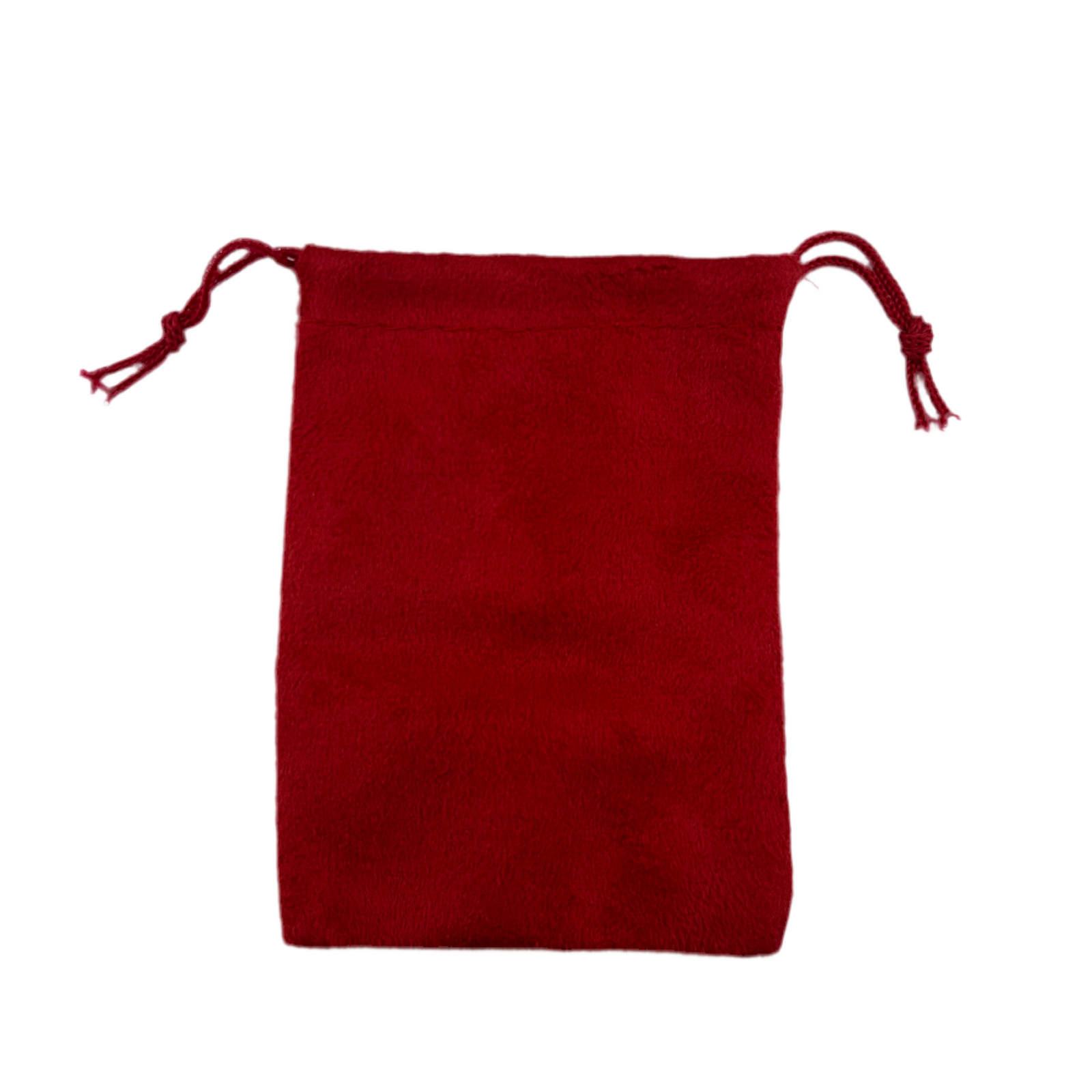 Red Suede drawstring pouch 
