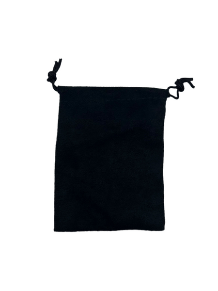 3x4 Black suede double drawstring pouch