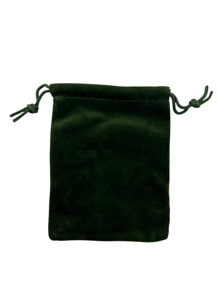 3x4 Forest Green velour double drawstring pouch
