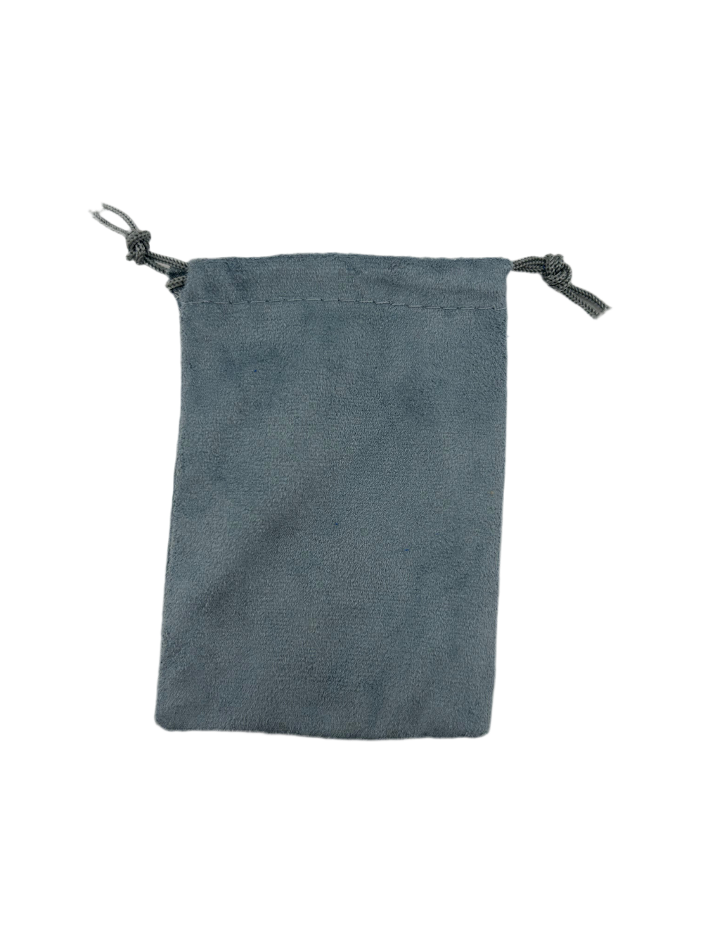3x4 Mist Blue suede double drawstring pouch