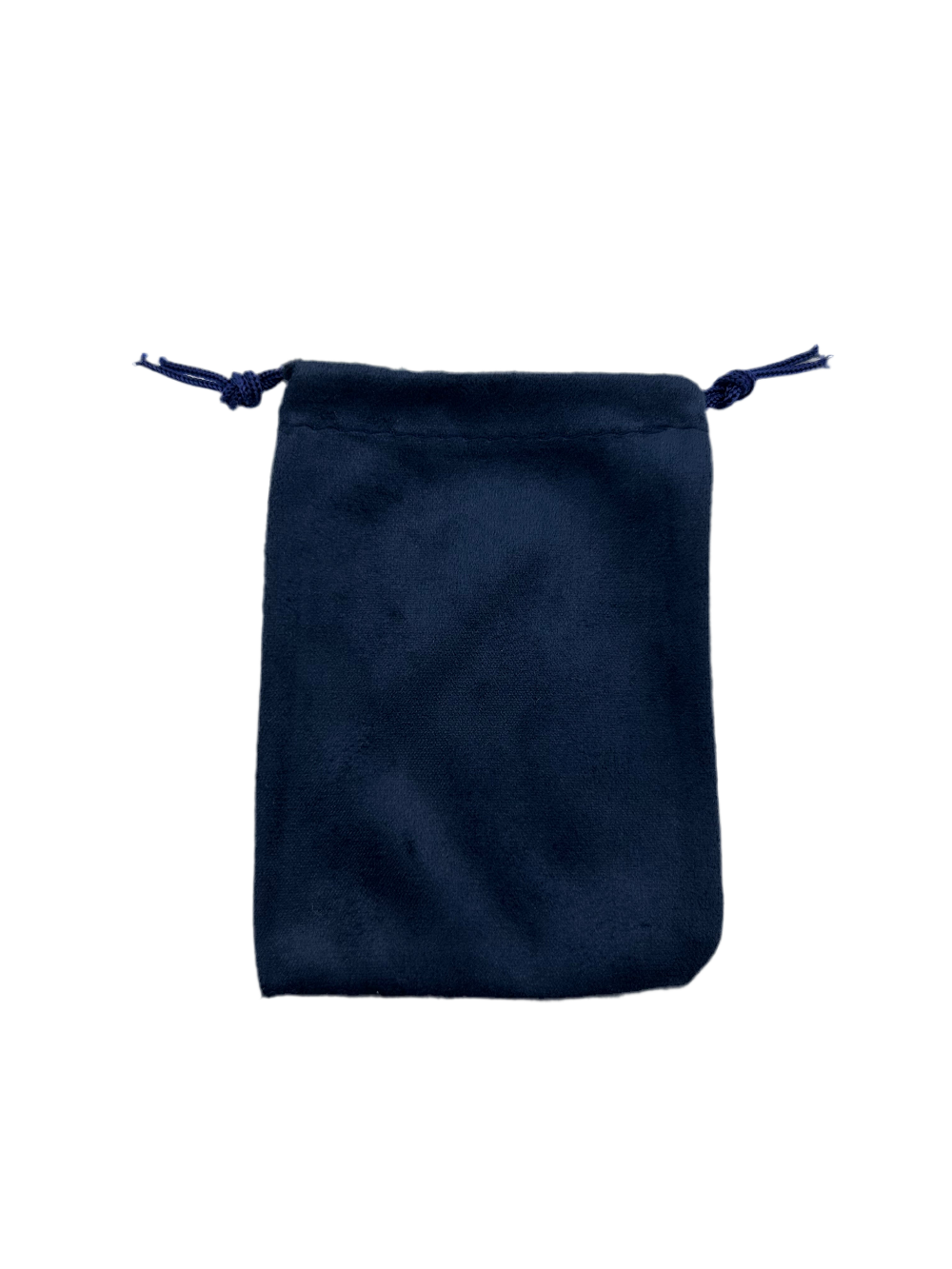 3x4 Navy Blue suede double drawstring pouch