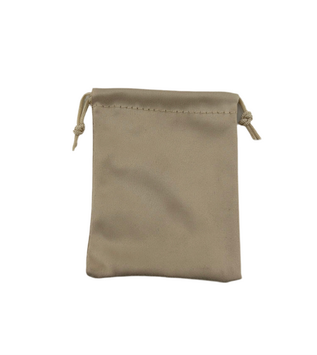 Beige Microfiber drawstring pouch 