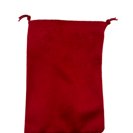 Red Suede drawstring bag 