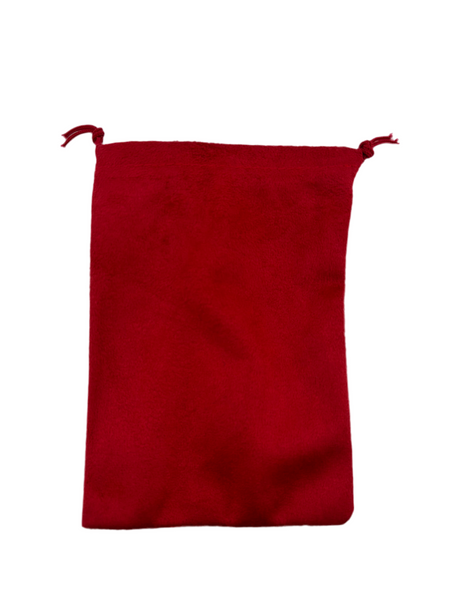 Red Suede drawstring bag 
