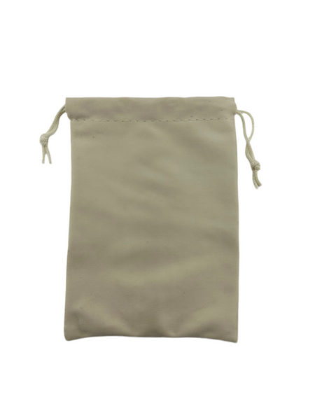 Beige Microfiber drawstring pouch 