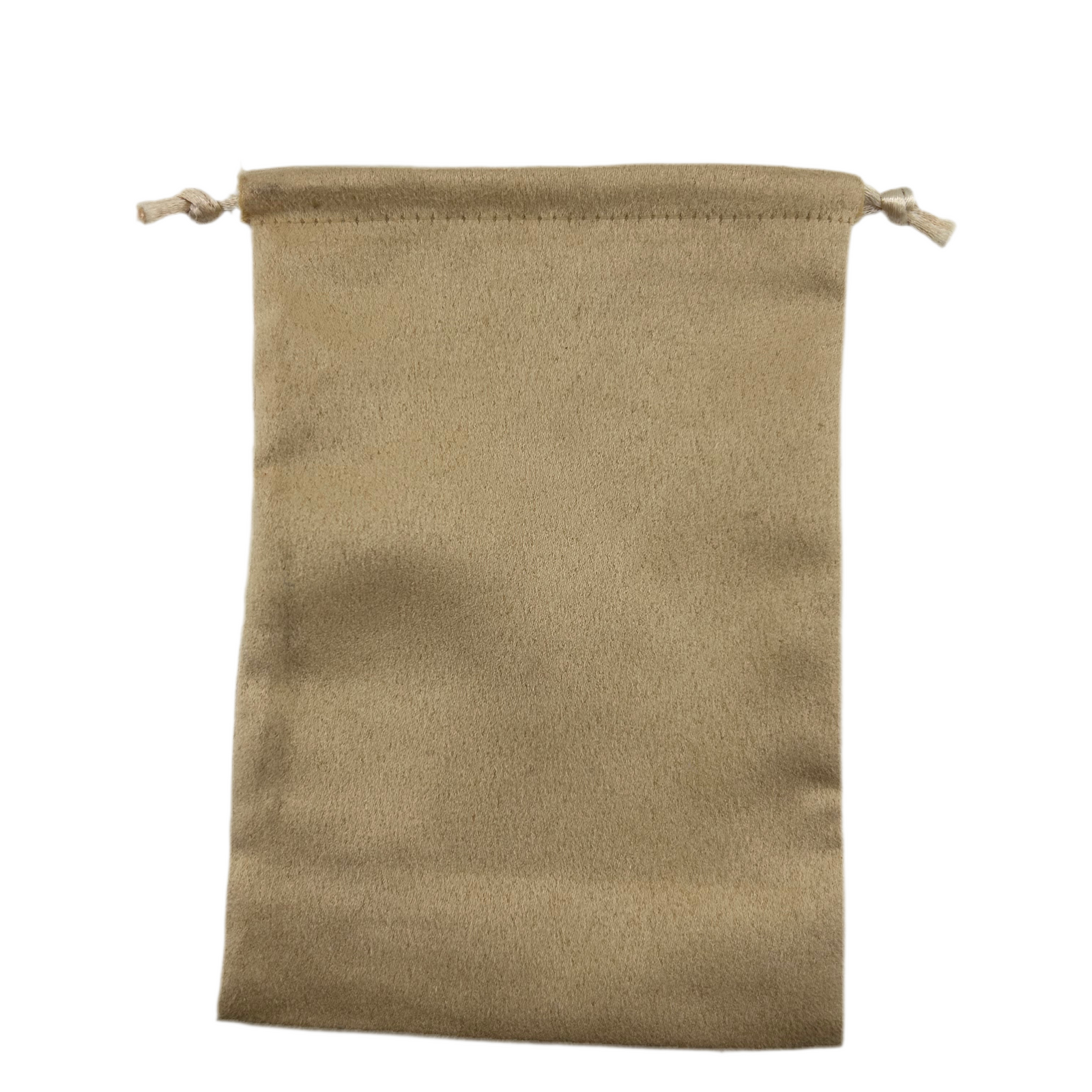 Beige Suede drawstring pouch 