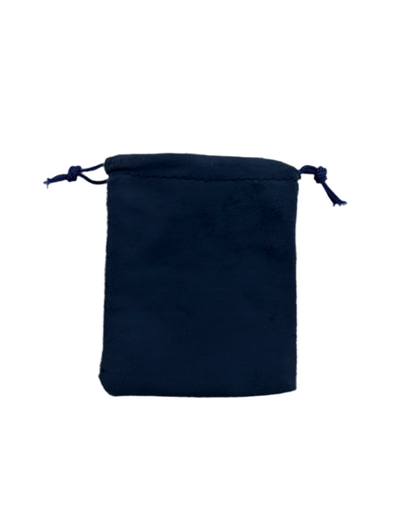 Navy blue Suede drawstring pouch 