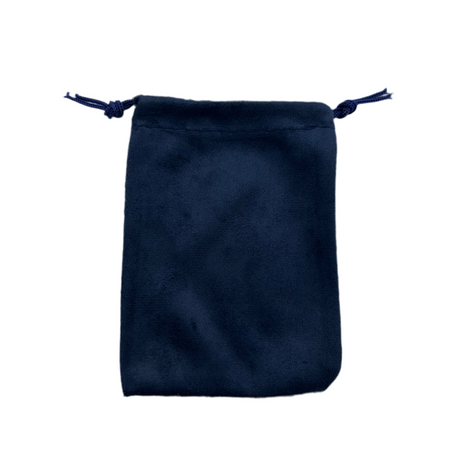 Navy blue Suede drawstring pouch 