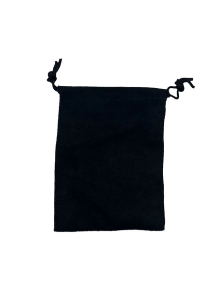 Black Suede drawstring pouch