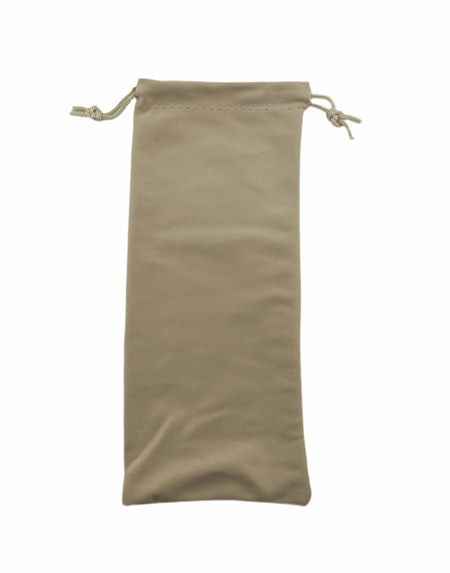 Beige Microfiber drawstring pouch 