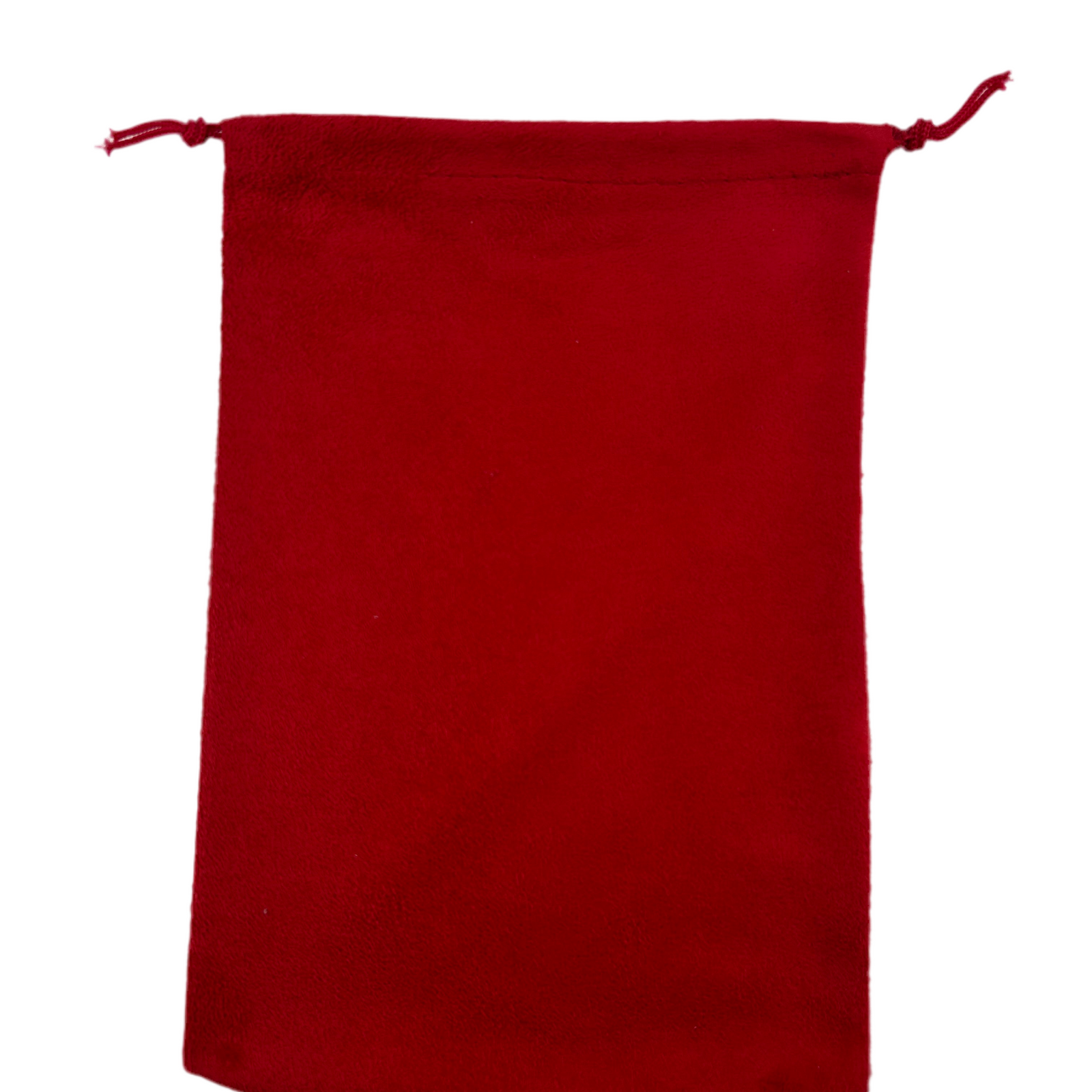 Red Suede drawstring pouch 