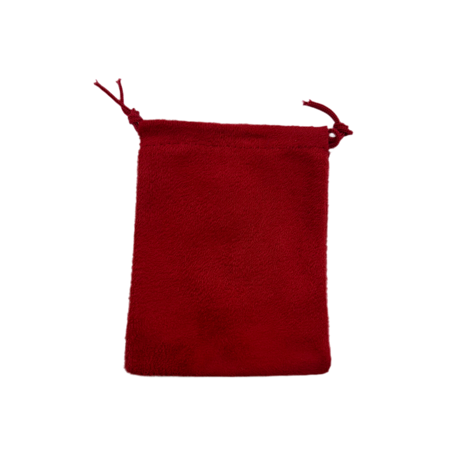 Red Suede drawstring pouch 