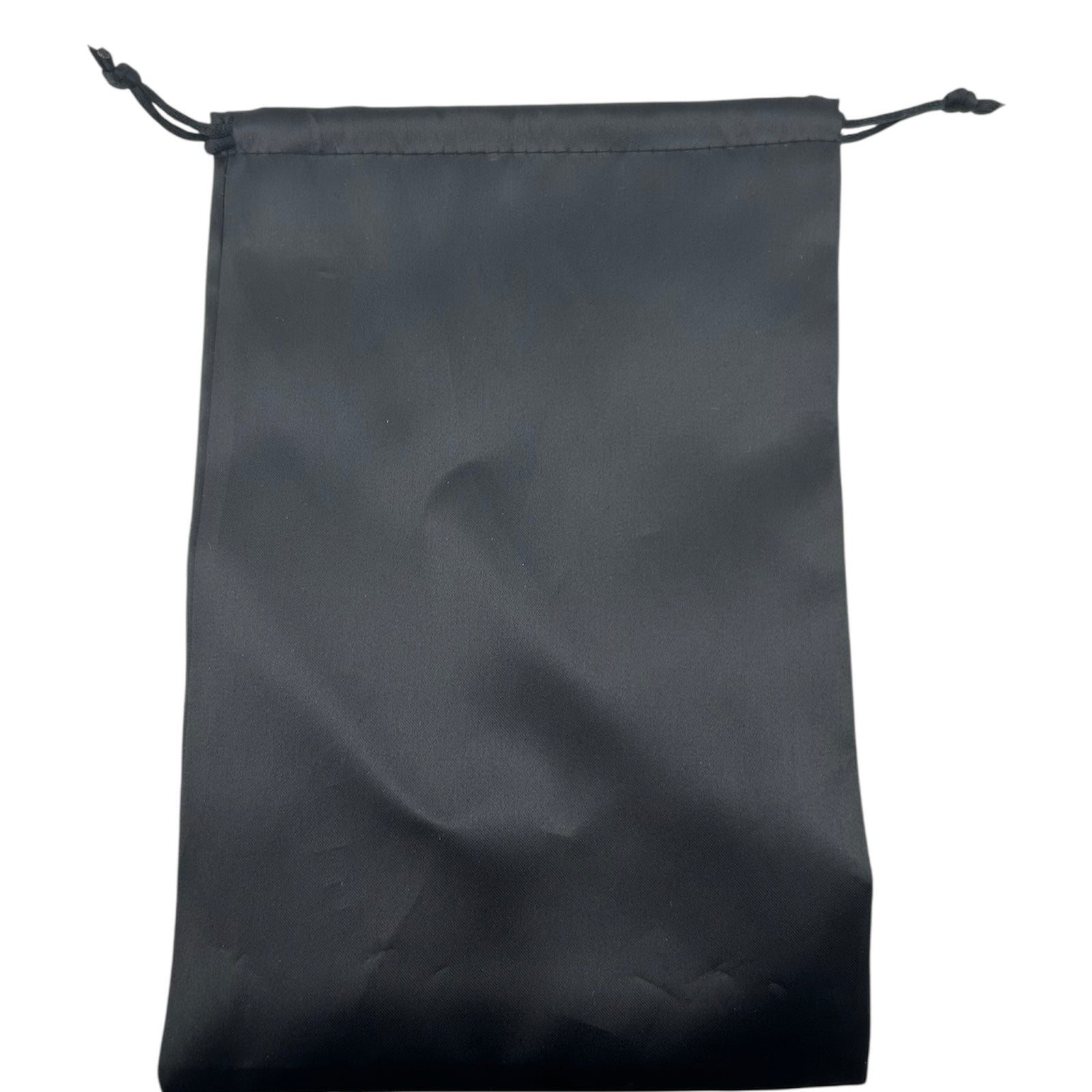 Black satin drawstring pouch 