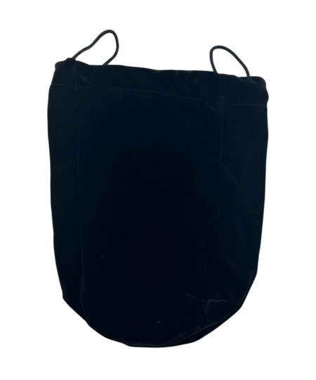 Black drawstring bag with a gusset 
