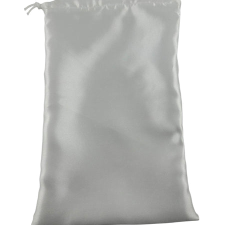 White Satin drawstring bag 