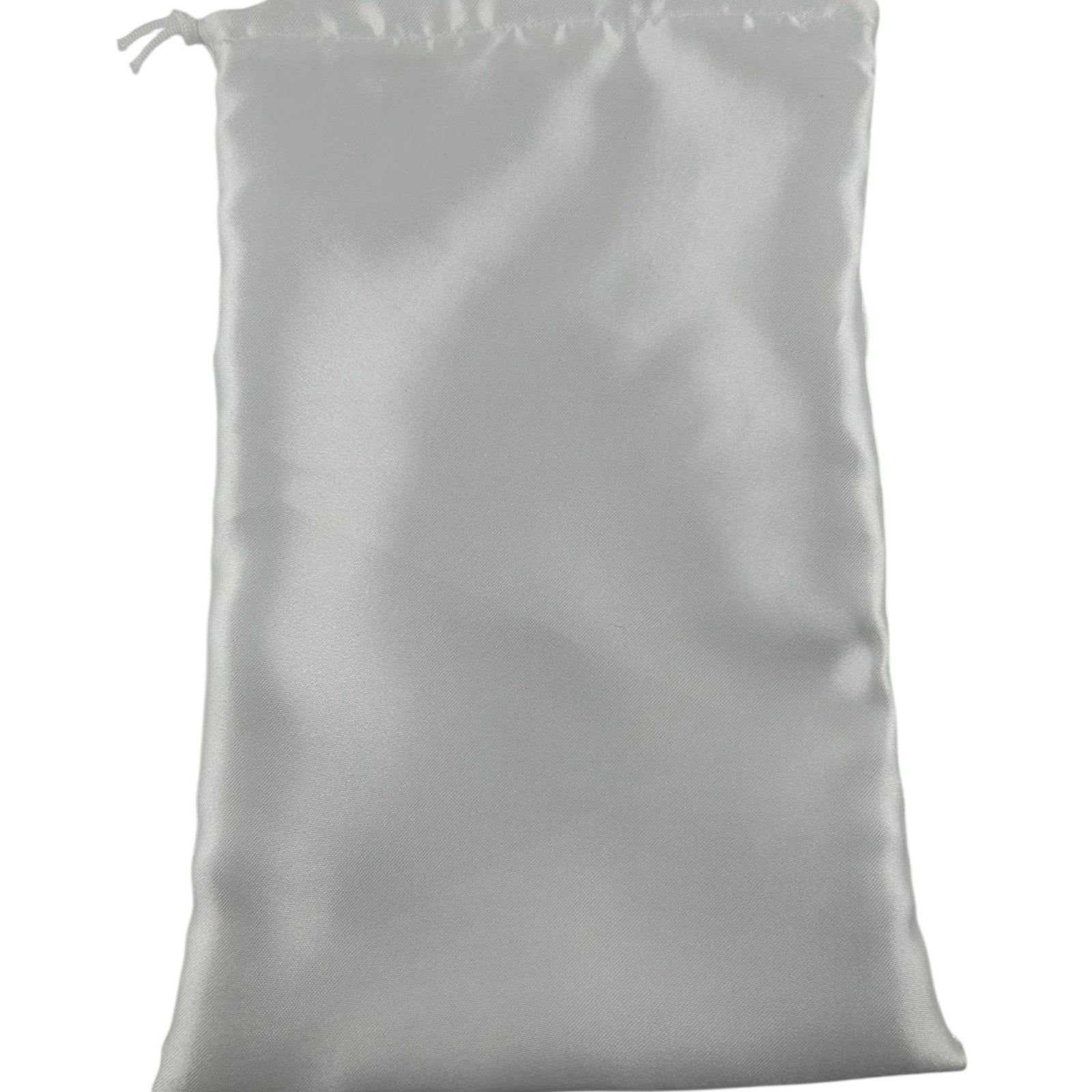 White Satin drawstring bag 