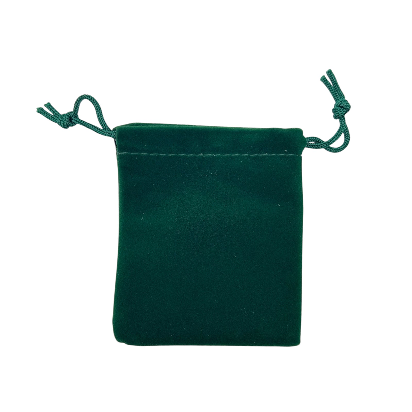 Green velvet drawstring pouch 
