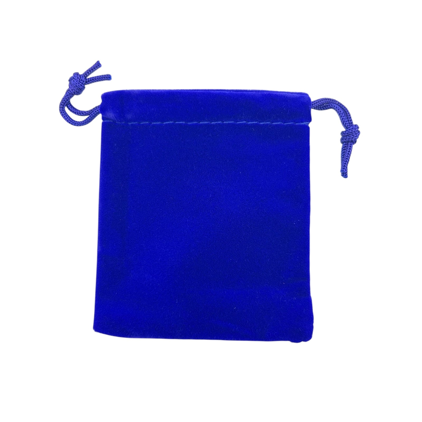 Blue velvet drawstring pouch 