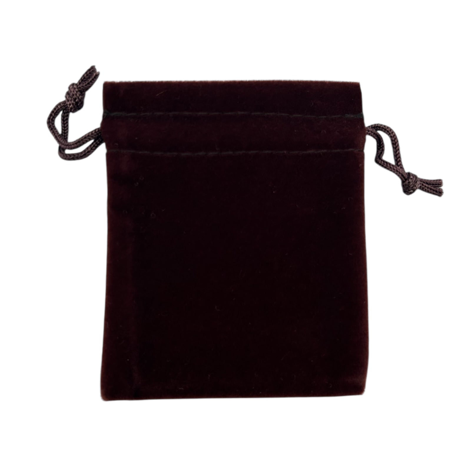Brown velvet drawstring pouch