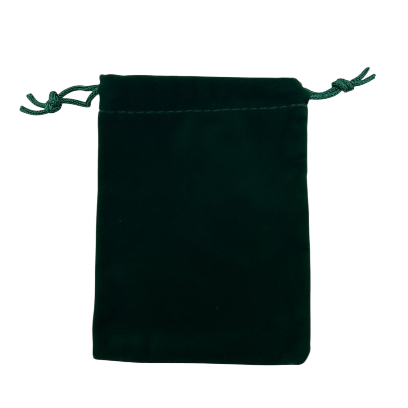Green velvet drawstring pouch