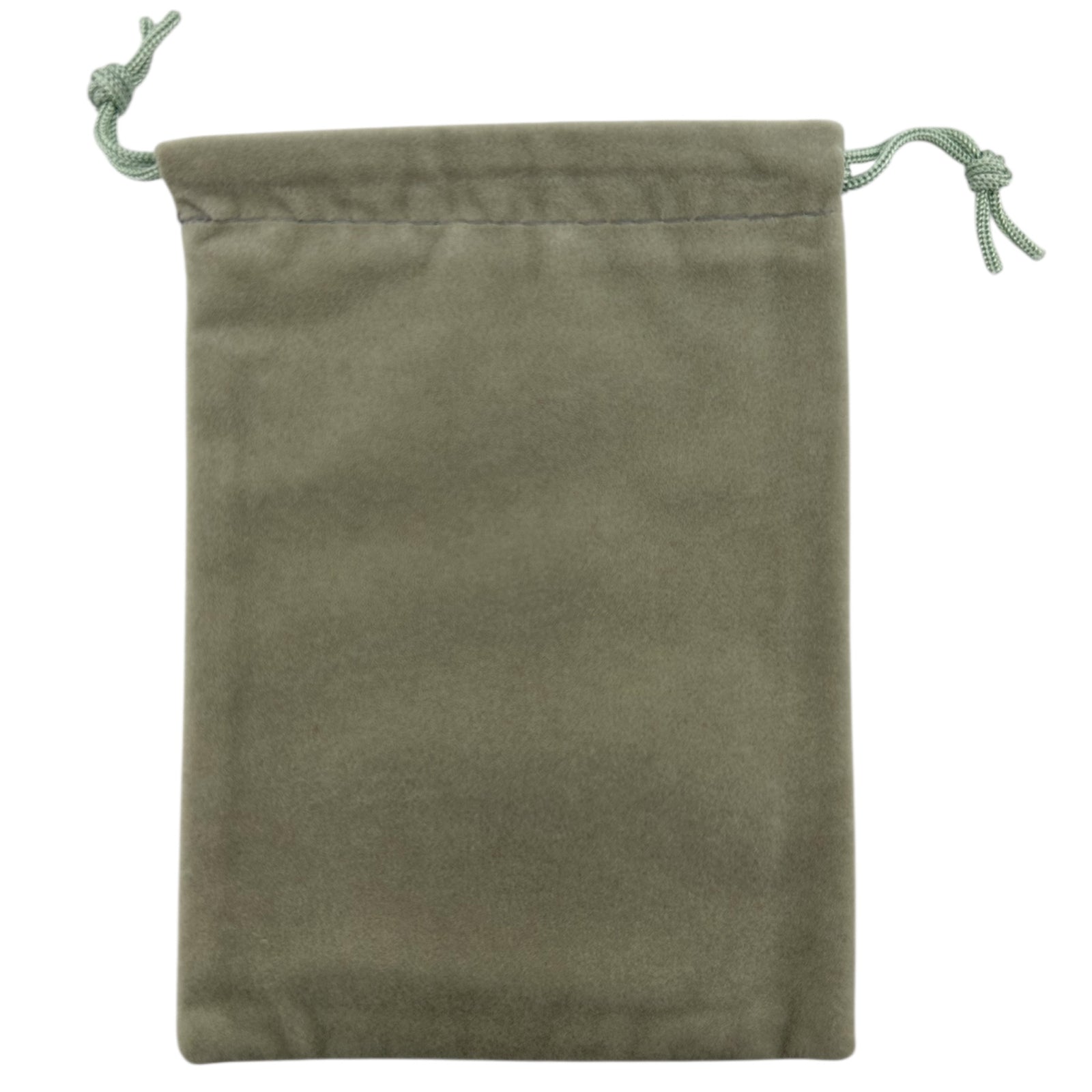 Grey velvet drawstring pouch 