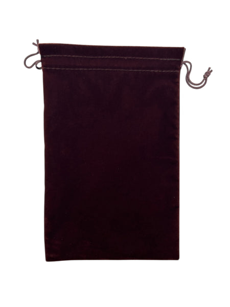 Brown velvet drawstring pouch 