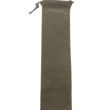 Grey drawstring pouch for pens or knives