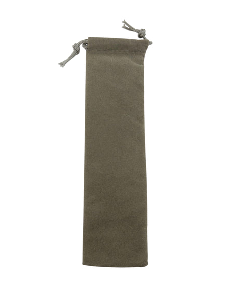 Grey drawstring pouch for pens or knives