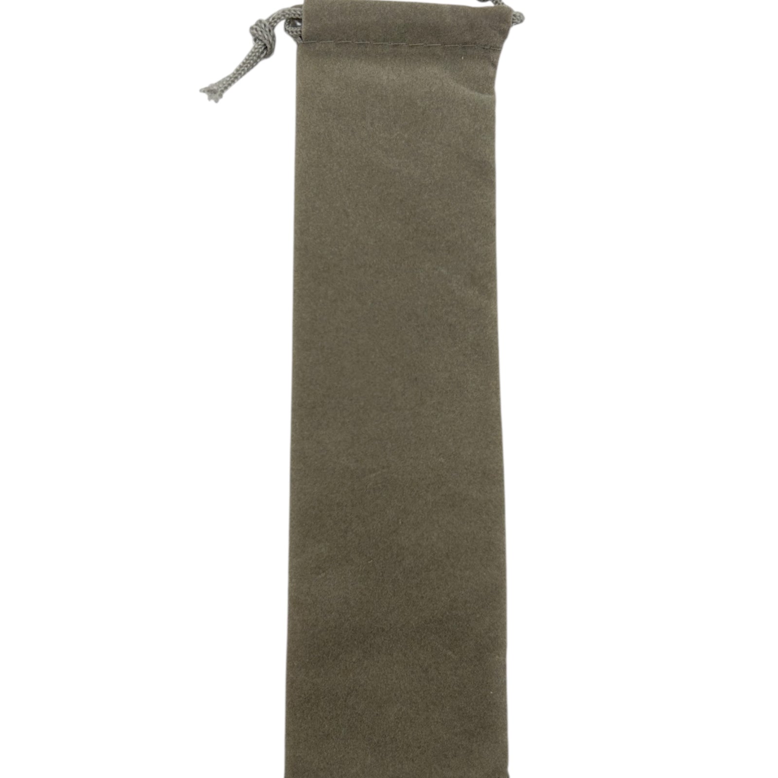 Grey drawstring pouch for pens or knives