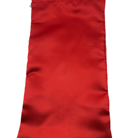 Red satin drawstring bag 