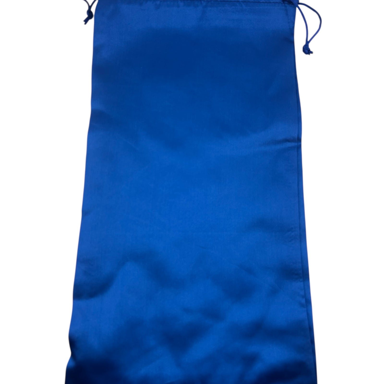 Blue satin drawstring bag 