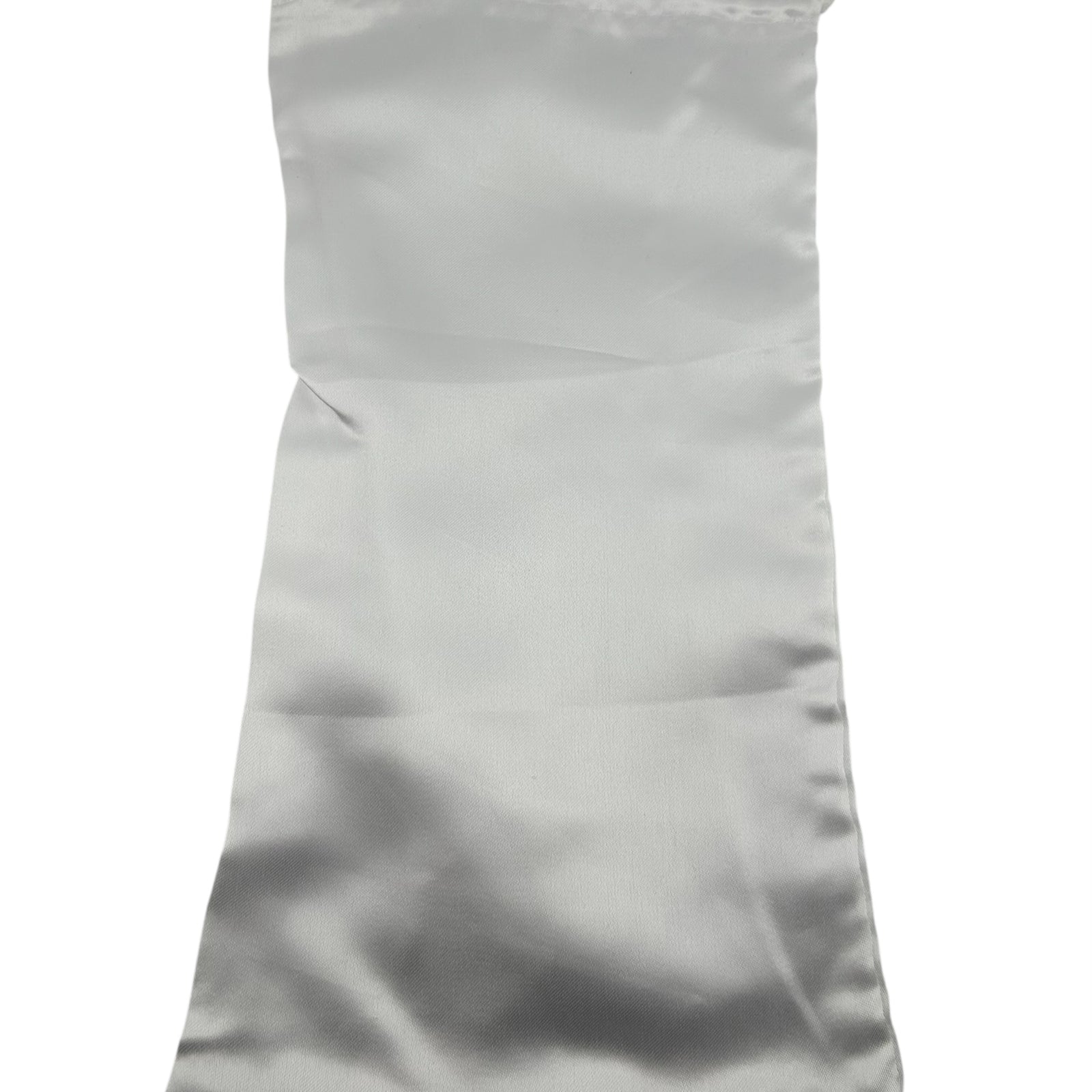 White satin drawstring bag 