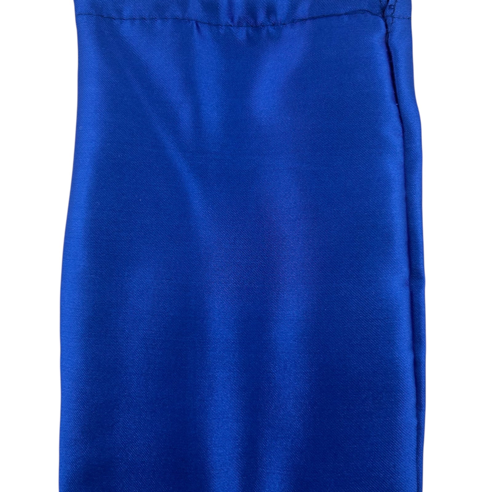 Blue satin drawstring bag 