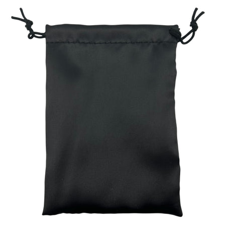 Black satin drawstring pouch 