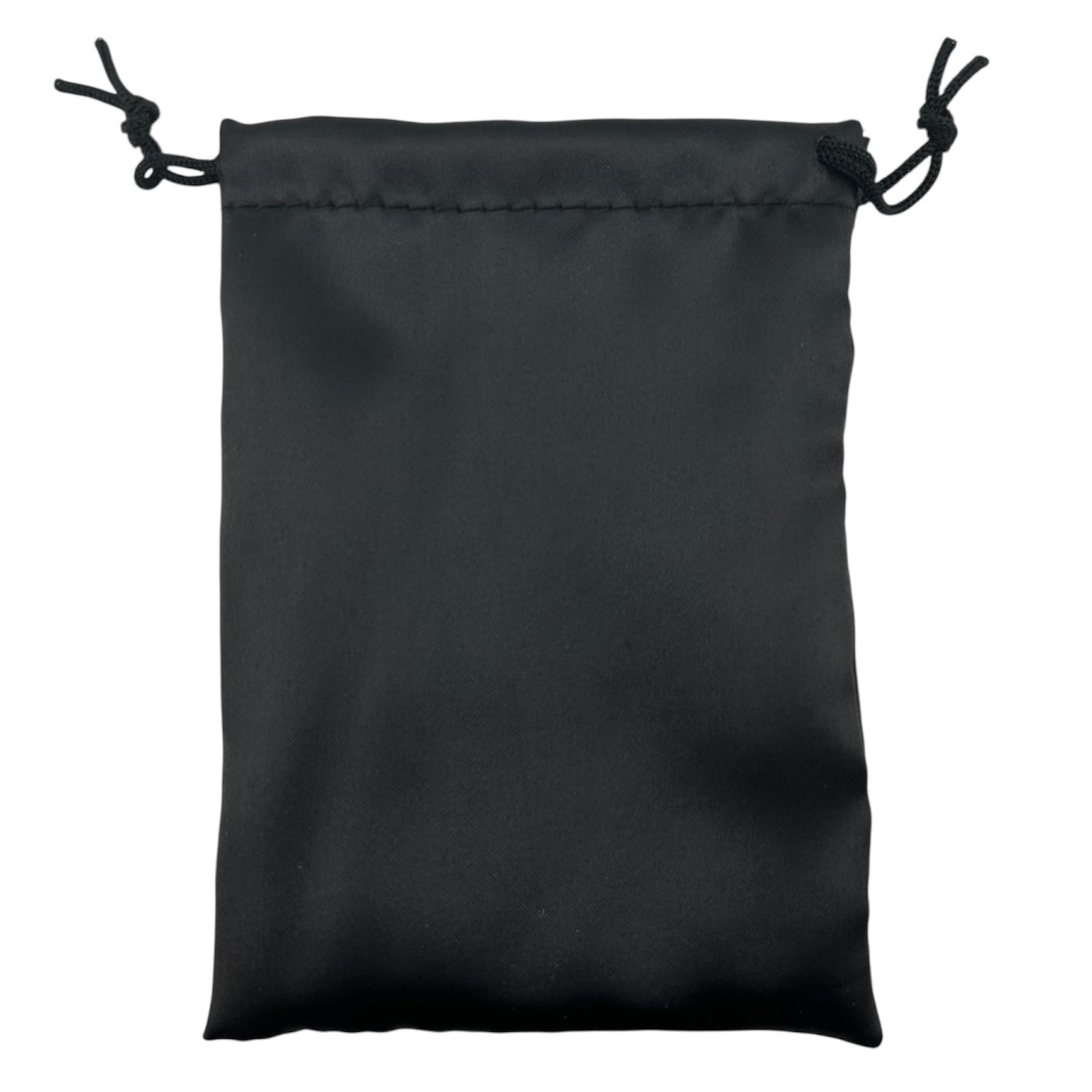 Black satin drawstring pouch 