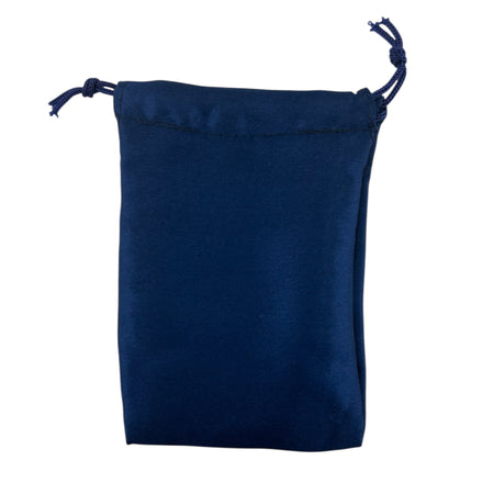 Navy blue satin drawstring pouch 