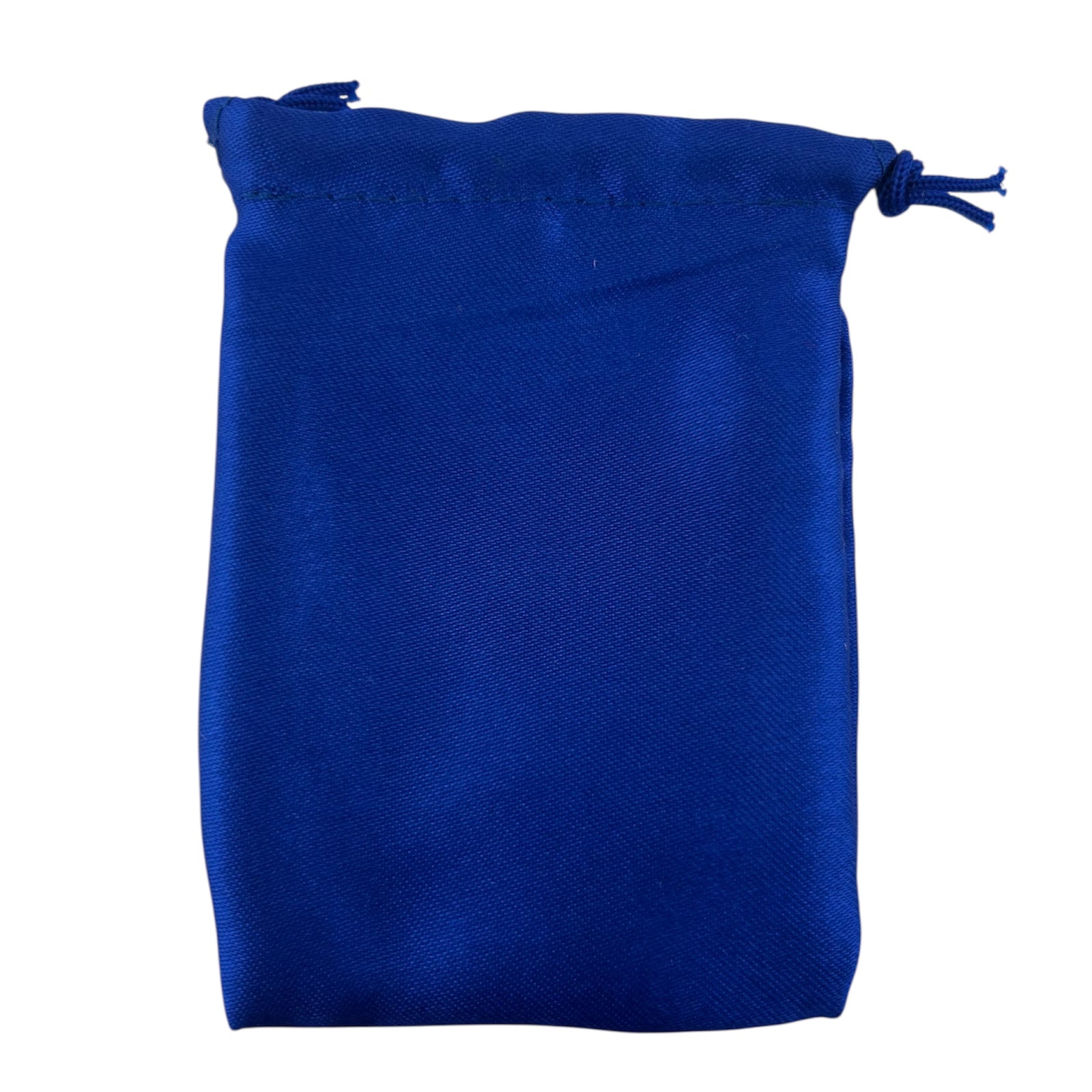 Blue satin drawstring pouch