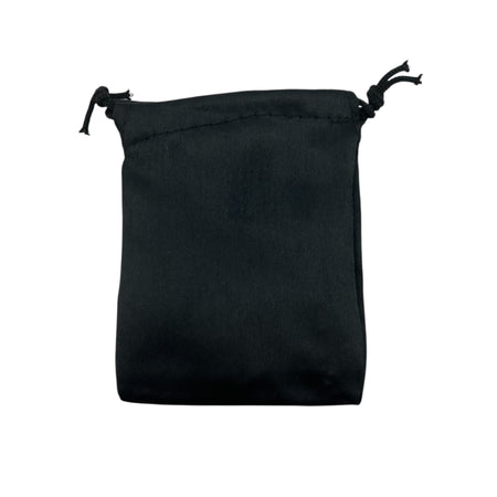 Black satin drawstring pouch 