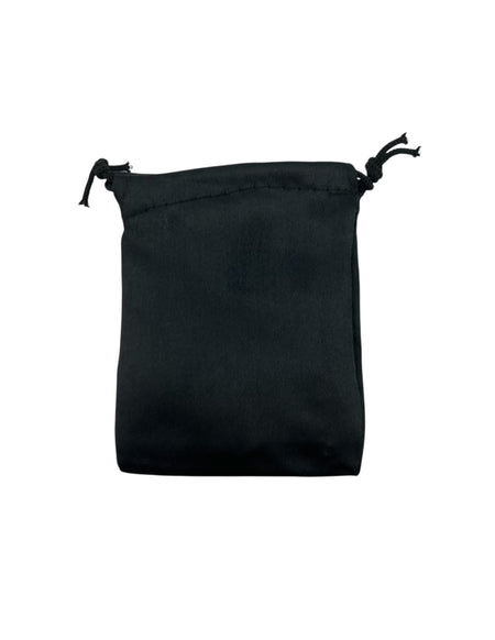 Black satin drawstring pouch 