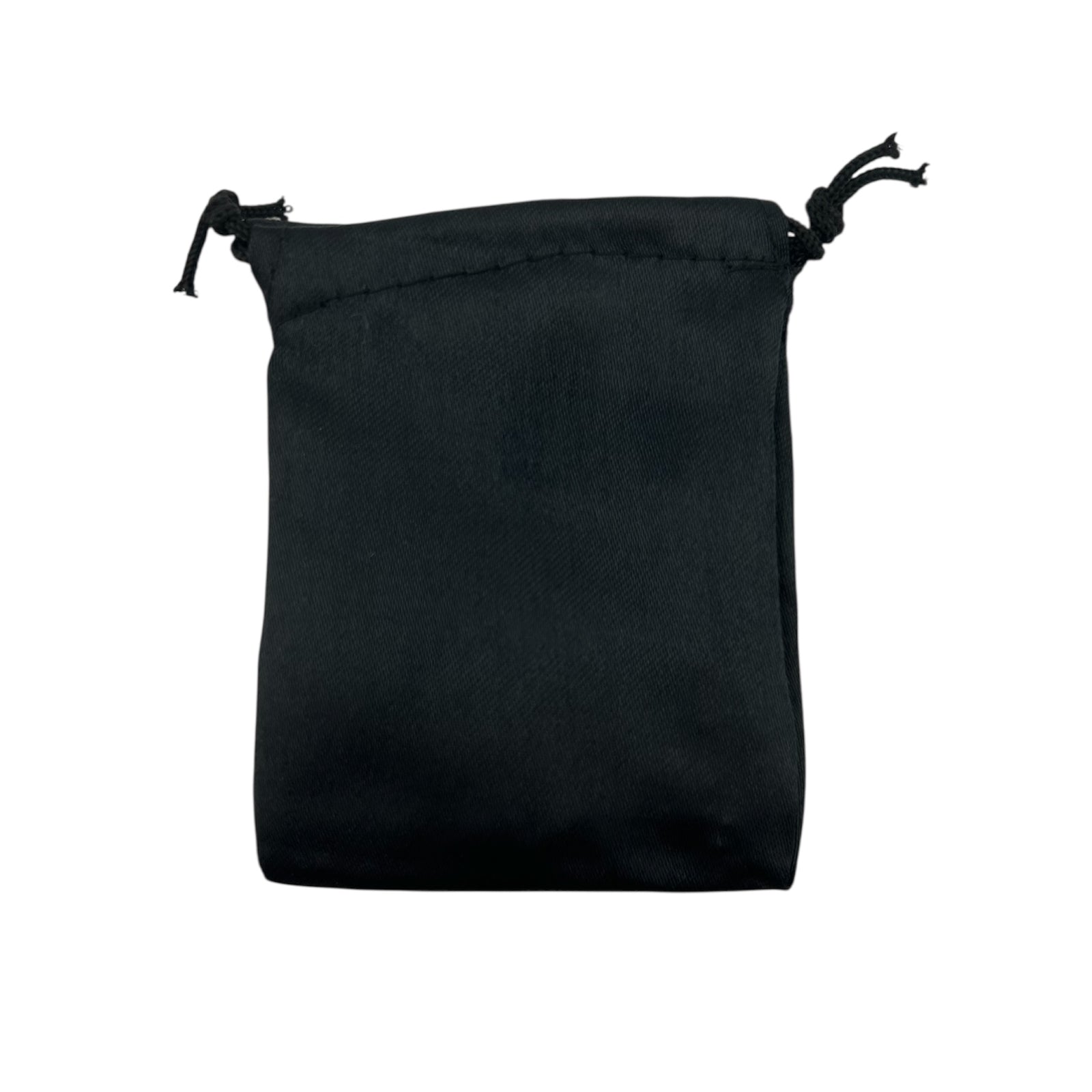 Black satin drawstring pouch 