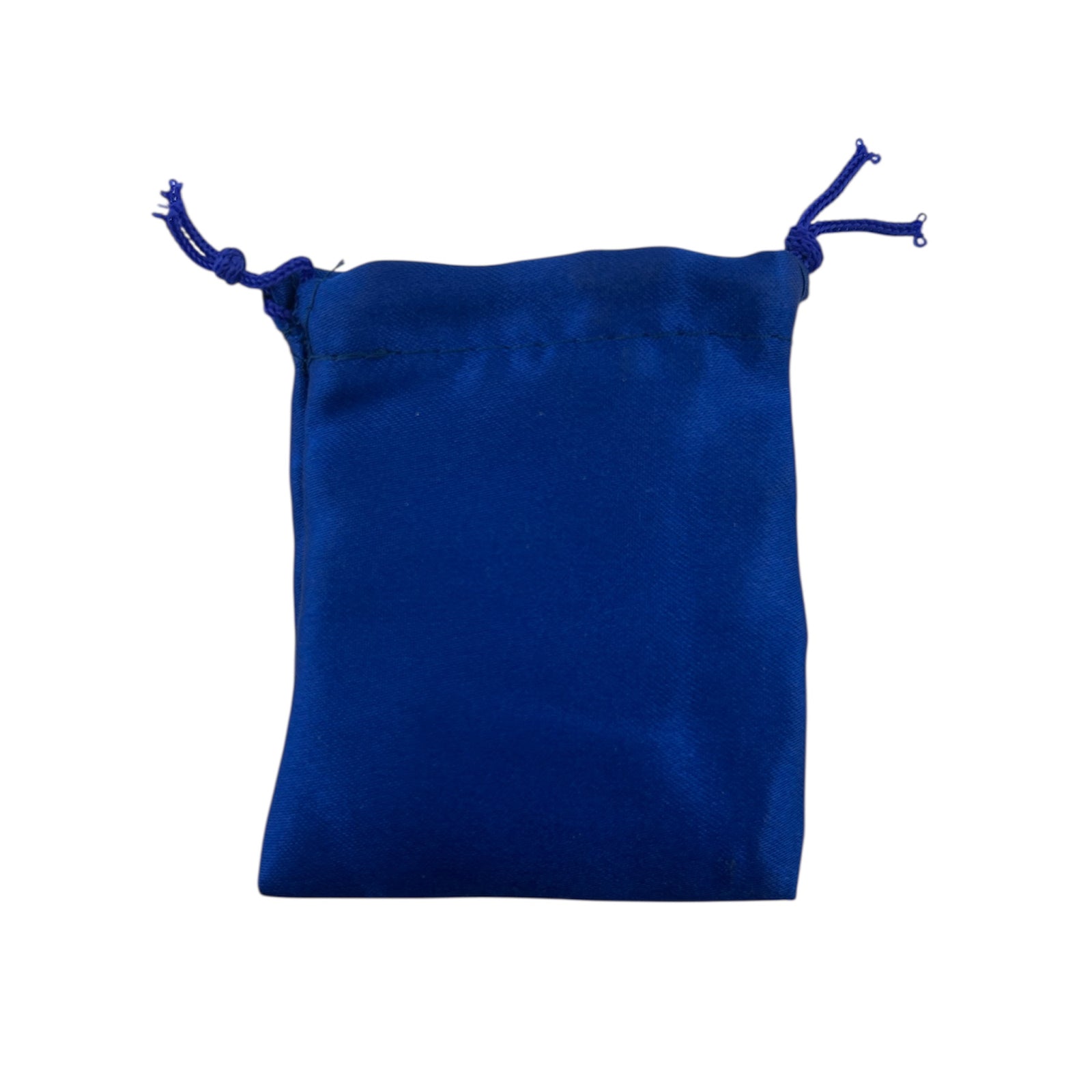 Blue satin drawstring pouch 