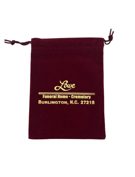 Burgundy drawstring pouch