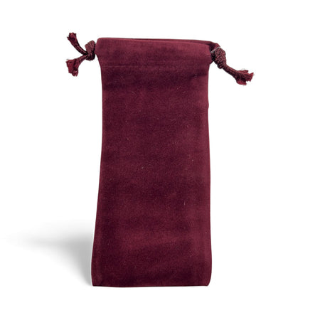 Burgundy Velour drawstring pouch 