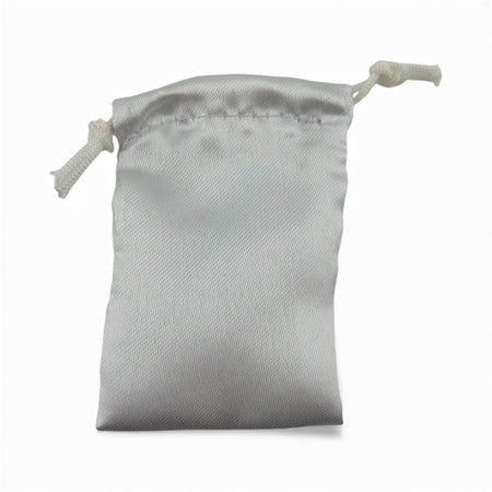  White Satin drawstring pouch 